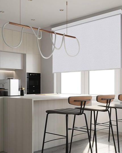 ZSHINE Motorized Blackout Window Blinds Customize Width Remote Control Rechargeable Motor Roller Shades for Windows, Home, Office, Hotel, Club, Restaurant(82026E)