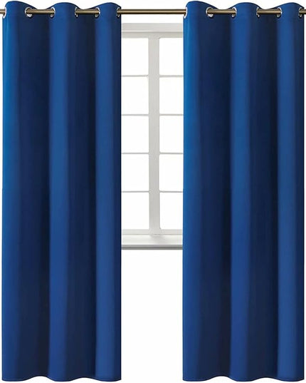 BGment Blackout Curtains for Bedroom - Grommet Thermal Insulated Room Darkening Curtains for Living Room, 42 x 84 Inch, 2 Panels, Royal Blue