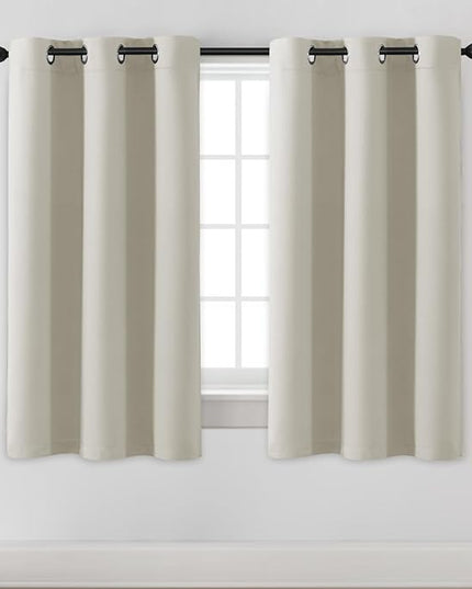 H.VERSAILTEX Blackout Curtains for Bedroom Thermal Insulated Room Darkening Living Room Curtains 54 Inch Long Grommet Privacy Protection Window Curtain Panels/Drapes for Nursery, 2 Panels, Ivory/Cream