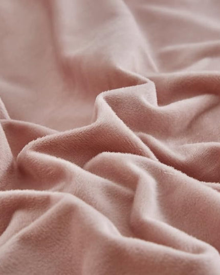 Houseri Velvet Pink Comforter Set Fluffy Light Bedding Sets King Blush Flannel Women Furry Dusty Sherpa Comforters Warm Fuzzy Blanket, King(90''*104''-Comforter)