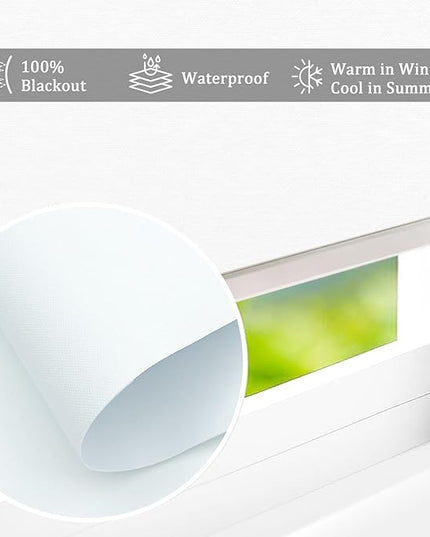 Motorized Blinds with Remote Smart Blackout Shades Electric Curtains Automatic Roller Blinds Shades for Indoor Windows Cordless with Alexa Google Home(Blackout Cream White,W32.5X H62)