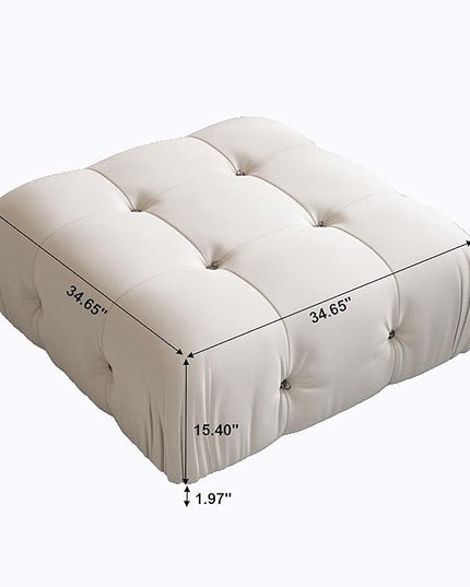 JACH Modern Ottoman Module for Living Room, Minimalist Comfy Breathable Footstool,Velvet Ottoman for Living Room Apartment (Beige)