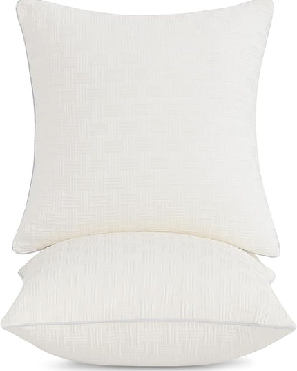 Leeden 24x24 Pillow Inserts Set of 2 - Decorative 24 Inch Throw Pillow Insert, Soft Fluffy Square Throw Pillows for Couch Bed, Beige Couch Pillow Insert Pair