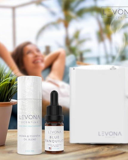 Levona Scent Essential Oils - Scents for Home, Hotel & Office Use - Perfect for Home Diffuser & Humidifiers - Aroma Fragrance Oil, Ideal for Massage, Relaxation, and Spa - Blue Tranquility, 10ml