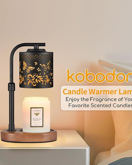 kobodon Candle Warmer Lamp with Timer,Birthday Gifts for Women Mom,Adjustable Height for Scented Jar Candles,Electric Candle Lamp Warmer for Home Decor(Butterfly)