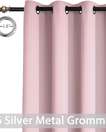 Yakamok Extra Wide Blackout Curtain for Sliding Glass Door, Grommet Thermal Insulated Room Divider Curtain 100W x 96L inch, Room Darkening Patio Curtain,8.3ft Wide x 8ft Tall, 1 Panel,Pink
