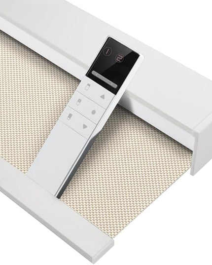 Zshine Motorized Blackout Window Blinds Customize Width (23-95 Inches) Remote Control Wireless and Rechargeable Roller Shades Blinds for Windows, Home, Office, Hotel, Club, Restaurant(82006D)