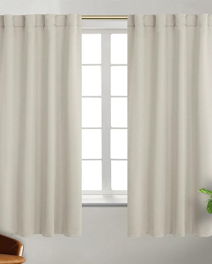 BGment Rod Pocket and Back Tab Blackout Curtains for Bedroom - Thermal Insulated Room Darkening Curtains for Living Room, 2 Window Curtain Panels (38 x 63 Inch, Natural Camel)