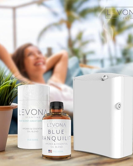 Levona Scent Pure Essential Oils: Blue Tranquility Aromatherapy Oils - Home Luxury Scents for Diffusers For Home, Hotel & Office - Scented Fragrance Oil Blends - Essential oil for Humidifiers - 500 Ml