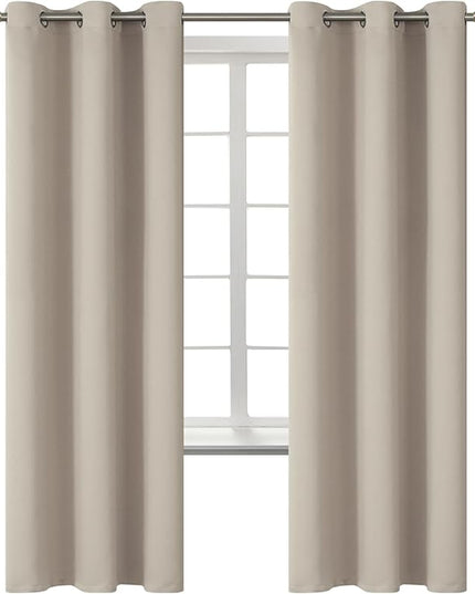 BGment Room Darkening Curtains 72 Inches Long - Grommet Thermal Insulated Drapes Window Treatment Curtains for Bedroom, 2 Panels, 42 x 72 Inch, Camel