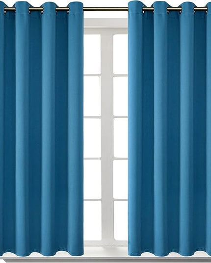 BGment Blackout Curtains - Grommet Thermal Insulated Room Darkening Bedroom and Living Room Curtains, Set of 2 Panels (52 x 54 Inch, Steel Blue)
