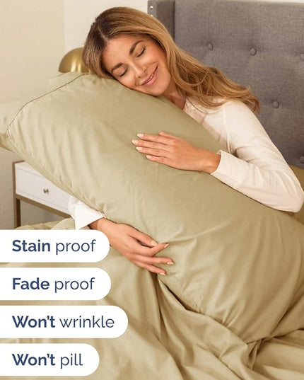Extra Deep King Sheet Set - 6 Piece Breathable and Cooling Sheets - Hotel Luxury Bed Sheets Set - Easy & Secure Fit - Soft, Wrinkle Free and Comfy Sheets Set - Beige Sheet Set with Extra Deep Pockets