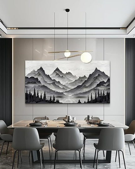 ZUITINGHUA Canvas Wall Art For Living Room Wall Decor For Bedroom Office Wall Decoration Black Mountains Landscape Painting Farmhouse Pictures Artwork Room Aesthetic Home Decor 20x40 In