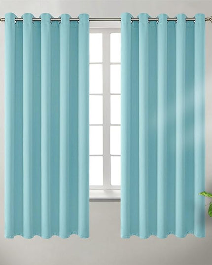 BGment Blackout Curtains - Grommet Thermal Insulated Room Darkening Bedroom and Living Room Curtains, Set of 2 Panels (70 x 63 Inch, Baby Blue)