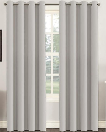 H.VERSAILTEX Premium Blackout Thermal Insulated Room Darkening Curtains for Bedroom/Living Room - Classic Grommet Top (2 Panels, Stone, 52 Inch by 108 Inch)