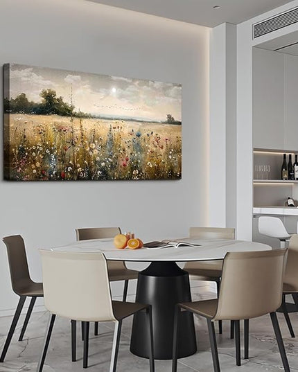 Wapluam Framed Wall Decor For Living Room Canvas Prints Wall Art Bedroom Office Decoration Vintage Abstract Painting Rural Natural Landscape Artworks Pictures Ready To Hang Farmhouse Home Decor