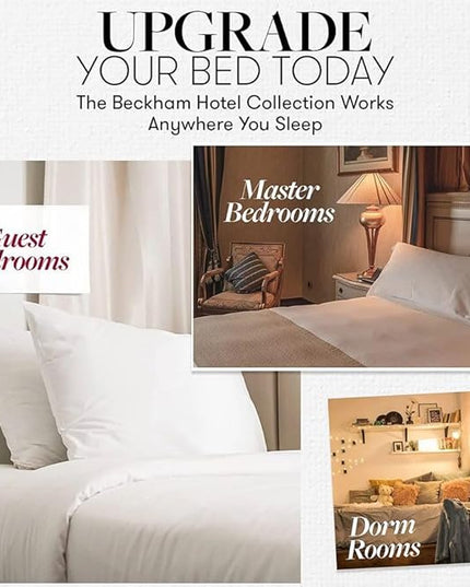 Beckham Hotel Collection Bed Pillows Standard/Queen Size Set of 2 - Original Soft Down Alternative Pillow for Sleeping - Soft Support for Back, Stomach or Side Sleepers