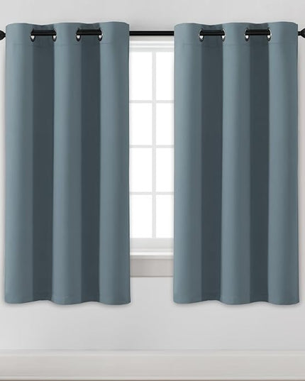 H.VERSAILTEX Blackout Curtains for Bedroom Thermal Insulated Room Darkening Living Room Curtains 63 Inch Long Grommet Privacy Protection Window Curtain Panels/Drapes for Nursery, 2 Panels,Stone Blue