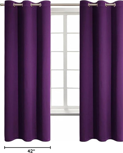 BGment Blackout Curtains - Grommet Thermal Insulated Room Darkening Bedroom and Living Room Curtain, Set of 2 Panels (42 x 63 Inch, Royal Purple)