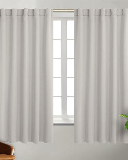 BGment Rod Pocket and Back Tab Blackout Curtains for Bedroom - Thermal Insulated Room Darkening Curtains for Living Room, 2 Window Curtain Panels (42 x 63 Inch, Natural Camel)