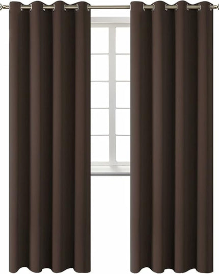 BGment Blackout Curtains for Living Room - Grommet Thermal Insulated Room Darkening Curtains for Bedroom, Set of 2 Panels (52 x 84 Inch, Brown)