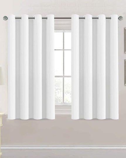 H.VERSAILTEX Thermal Insulated Room Darkening White Curtains for Bedroom/Living Room - Classic Grommet Top (2 Panels, 52 Inch by 54 Inch)
