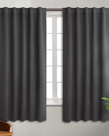BGment Rod Pocket and Back Tab Blackout Curtains for Bedroom - Thermal Insulated Room Darkening Curtains for Living Room, 2 Window Curtain Panels (42 x 63 Inch, Dark Grey)
