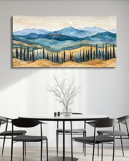 ZUITINGHUA Large Wall Decor For Living Room Canvas Wall Art For Office Modern Wall Decorations For Bedroom Mountains Landscape Painting Abstract Pictures Artwork Room Home Decor 24x48 In
