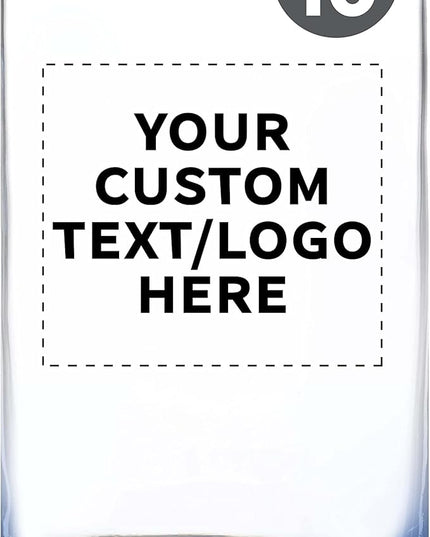 Custom Beer Can Glasses Set of 10, 16 oz. Pint Sized, Promotional Text, Logo, Soda Can Shape, Glassware, Blue
