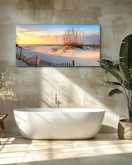 Canvas Wall Art for living room seaview sand dunes Seagrass landscapes bathroom Wall Decor Ready to Hang Home Decorations bedroom kitchen inspirational Canvas prints posters painting mural Artwork