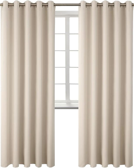 BGment Blackout Curtains - Grommet Thermal Insulated Room Darkening Bedroom and Living Room Curtains, Set of 2 Panels (70 x 84 Inch, Champagne)