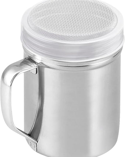 Powder Shaker Stainless Steel | Sturdy Salt Dispenser With Dust-Proof Lid,Container Jar With Handle, Kitchen Utensils & Gadgets For Baking Camping Travel, Companion Table Coffee Sugar Flour
