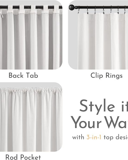 Lazzzy White Blackout Velvet Curtains for Living Room Bedroom 96 Inch Long Insulated Lined Drapes Rod Pocket Modern Window Treatments 2 Panels Set