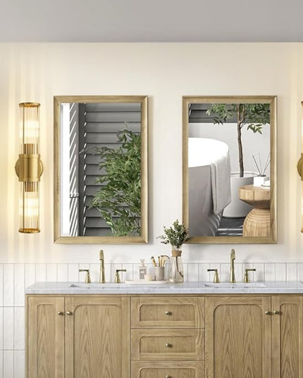 Gold Wall Sconce Bathroom Vanity Light Fixtures for Mirror, Modern Wall Light with Glass Rod Shade for Bathroom, Bedroom, Hallway, Living Room - Bulb Not Included