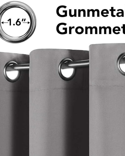 H.VERSAILTEX Insulated Thermal Blackout 72-Inch Long Grey Curtain Panels Pair - Nickel Grommet Window Drapes for Bedroom/Living Room (Dove Gray,Set of 2)
