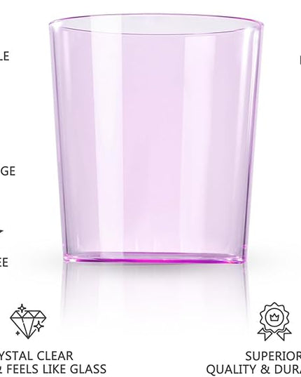 Liacere Plastic Drinking Glasses (Set of 12) 14 oz Purple Plastic Glasses Colors，Kitchen Water Glasses Cup, Bar Tumbler Glassware Set for Beer, Juice, Cocktail, Whiskey, Milk for Valentine’s Day