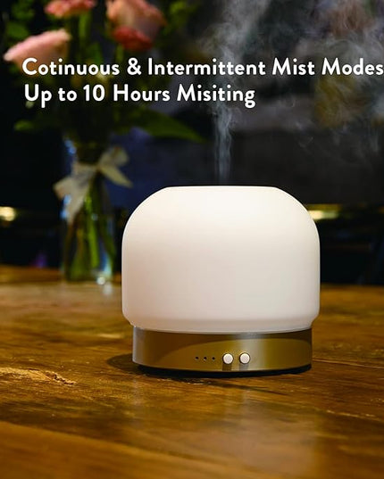 Essential Oil Diffusers for Large Room 280ml Aromatherapy Diffuser for Home - Glass Cover, 4 Timers, Auto Shut-Off, Adjustable Lights, No Beep