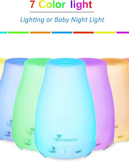 Diffuserlove Diffuser 2 Pack Essential Oil Diffuser 200ML Remote Control Ultrasonic Aromatherapy Diffuser Mist Humidifiers for Bedroom Office Yoga