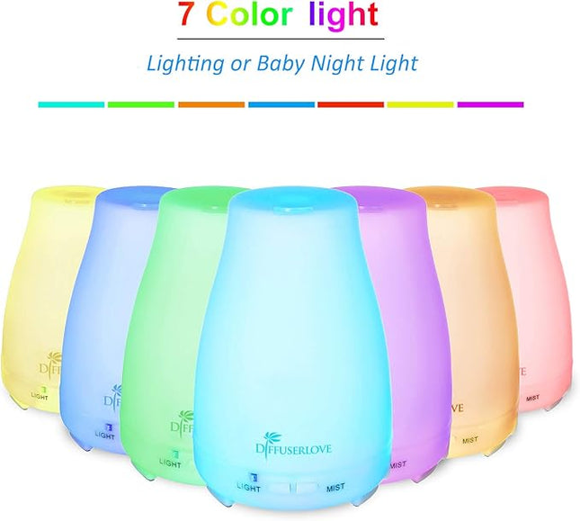 Diffuserlove Diffuser 2 Pack Essential Oil Diffuser 200ML Remote Control Ultrasonic Aromatherapy Diffuser Mist Humidifiers for Bedroom Office Yoga