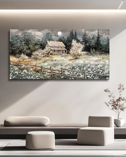 hyidecorart Wall Decor For Living Room Farmhouse Canvas Wall Art Nature Landscape Paintings Bedroom Decorations Rural Artwork Pictures Large Framed for Office Aesthetic Home Decor Ready To Hang