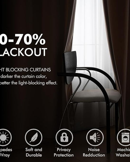 MIULEE Velvet Curtains Blush Beige Elegant Grommet Thermal Insulated Soundproof Room Darkening Curtains/Drapes for Classical Living Room Bedroom Decor 52 x 84 Inch Set of 2