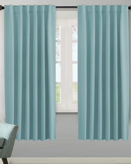 H.VERSAILTEX Blackout Curtains Thermal Insulated Window Treatment Panels Room Darkening Blackout Drapes for Living Room Back Tab/Rod Pocket Bedroom Draperies (2 Panels, Mineral Blue, 52 x 72 Inch)