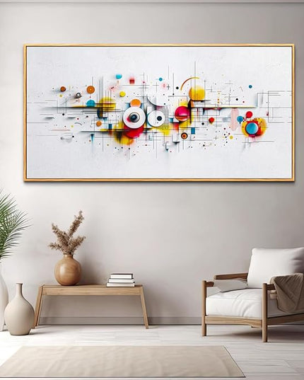 ERQINHUA Abstract Canvas Wall Decor Living Room Boho Wall Art For Bedroom Office Decorations Geometric Paintings Minimalism Wall Pictures Artwork Modern Home Decor Aesthetics Wood Framed 30x60 In