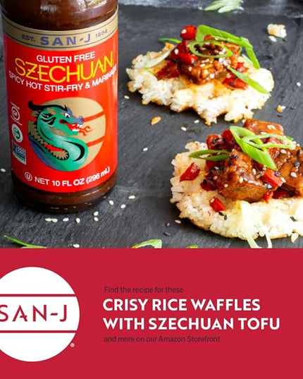 San-J - Spicy Gluten Free Szechuan Sauce - Non-GMO - 10 oz. Bottles - 2 pack