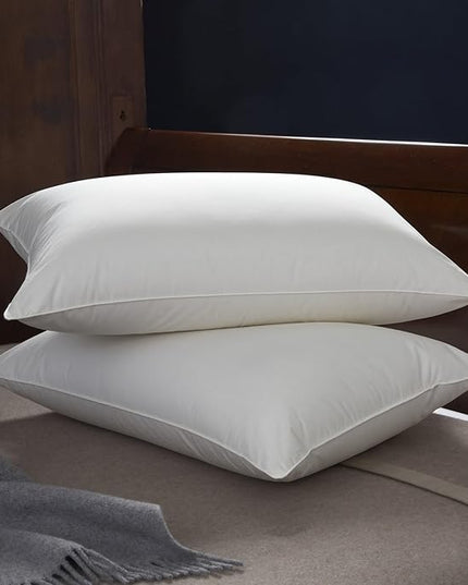 Cuddledown Organic Cotton Down Alternative Pillow | 100% Organic Cotton Shell | European Down Alternative Fill | Hypoallergenic | Handcrafted | Oeko-TEX Certified | 20" x 26" | Standard | Soft