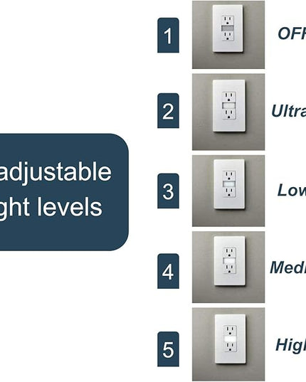 Legrand radiant NTL885TRLACC6 15 Amp Adjustable LED Night Light Outlet, Tamper Resistant Decorator Receptacle, Optional Louver, Light Almond (1 Count)