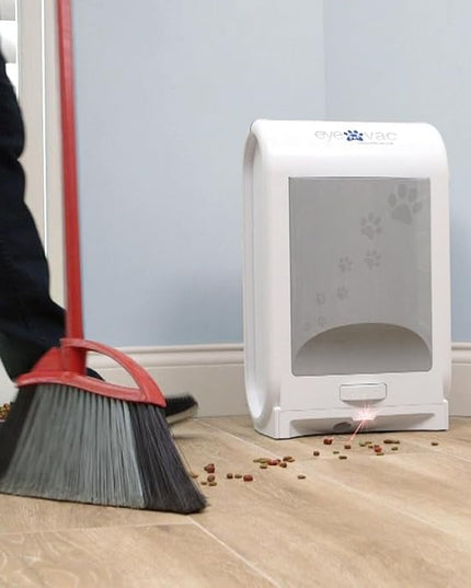 EyeVac Pet Touchless Vacuum Automatic Dustpan - Ultra Fast & Powerful - Great for Sweeping Cat Dog Pet Hair Food Dirt Kitchen, Corded Canister Vacuum, Bagless, Automatic Sensors, 1400 Watt (White)