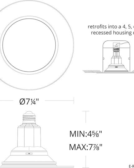 Just Screw Me in 6in LED Recessed Retrofit Light for E26 or Medium Base 4, 5, or 6 Inch Recessed Cans with Telescoping Neck and 5-CCT 2700-3000-3500-4000-5000K in White (Pack of 4)