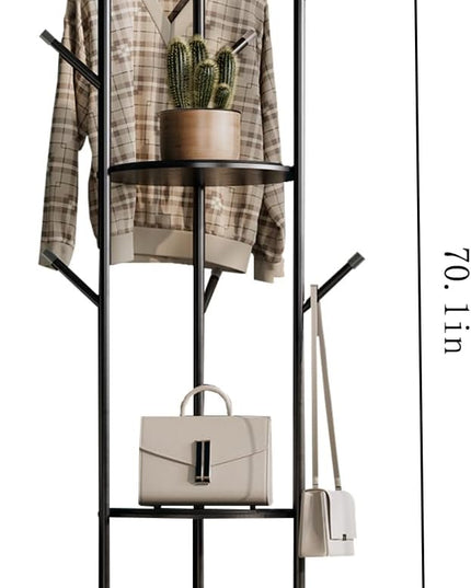 metal Coat Rack whit Marble base,heavy duty coat hanger Stand, Freestanding Coat Racks with 3 Shelves and 9 Hooks,Coat Tree for Entryway, Bedroom, Coats, Bags,purse
