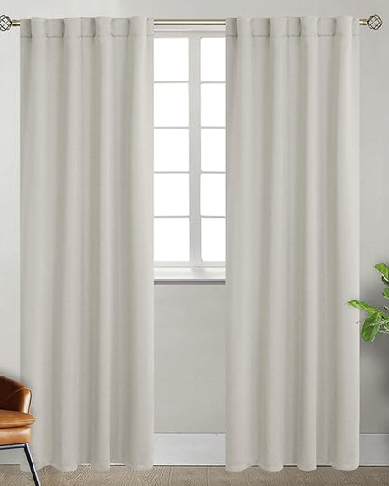 BGment Rod Pocket and Back Tab Blackout Curtains for Bedroom - Thermal Insulated Room Darkening Curtains for Living Room, 2 Window Curtain Panels (38 x 84 Inch, Natural Camel)